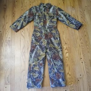 YOUTH LARGE 12/14 CAMO SNOWSUIT COVERALLS